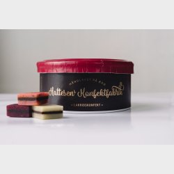 Hattesens Lakridskonfekt fra r, rd ske. Blbr/stikkelsbr/jordbr