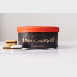 Hattesens Lakridskonfekt fra �r�, gul �ske. Citron/appelsin/passion