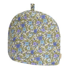 Tehtte - smblomstret med lilla og bl blomster